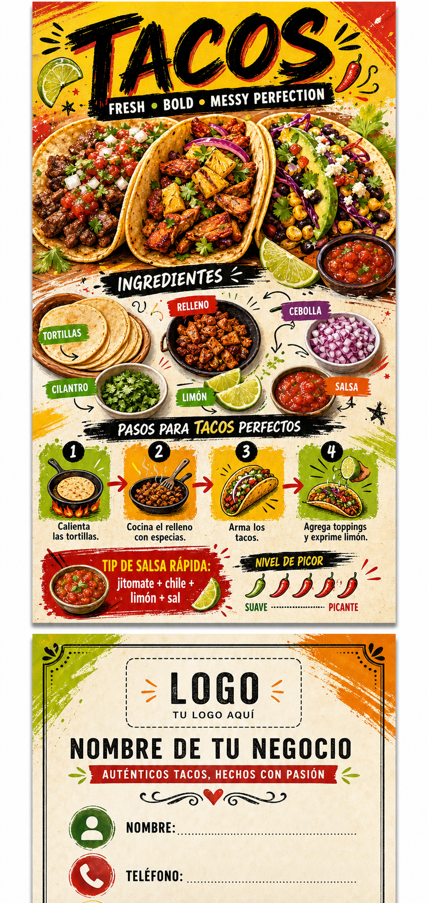 Tarjeta de Presentación Estándar · Comida