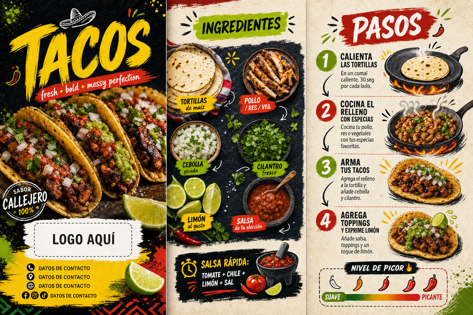 Tarjeta Doble (plegable) · Comida