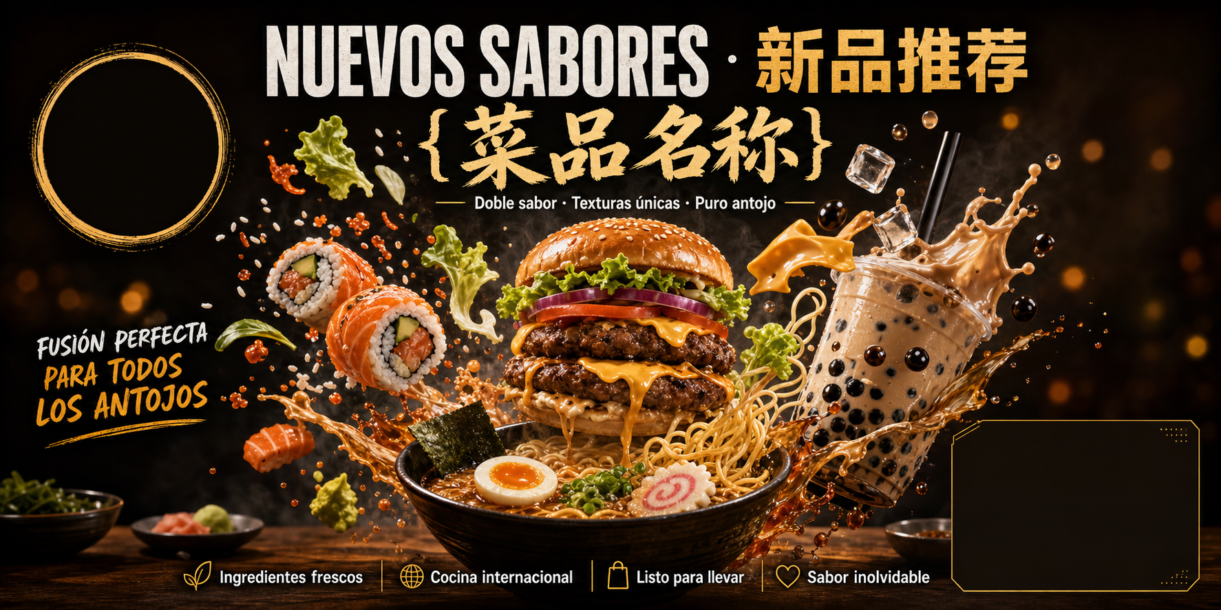Banner Vinyl 2' x 4' · Comida