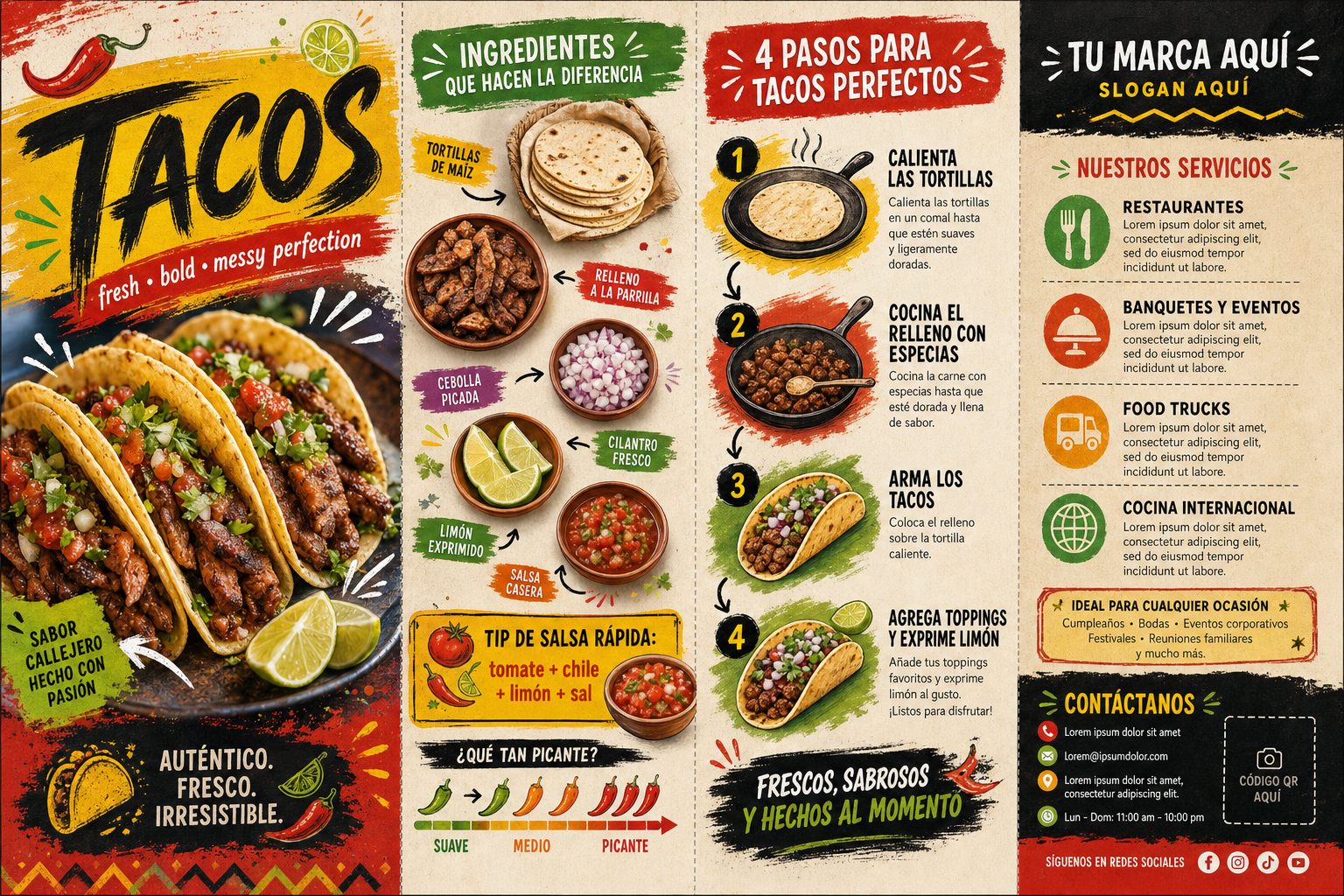 Brochure Tríptico · Comida