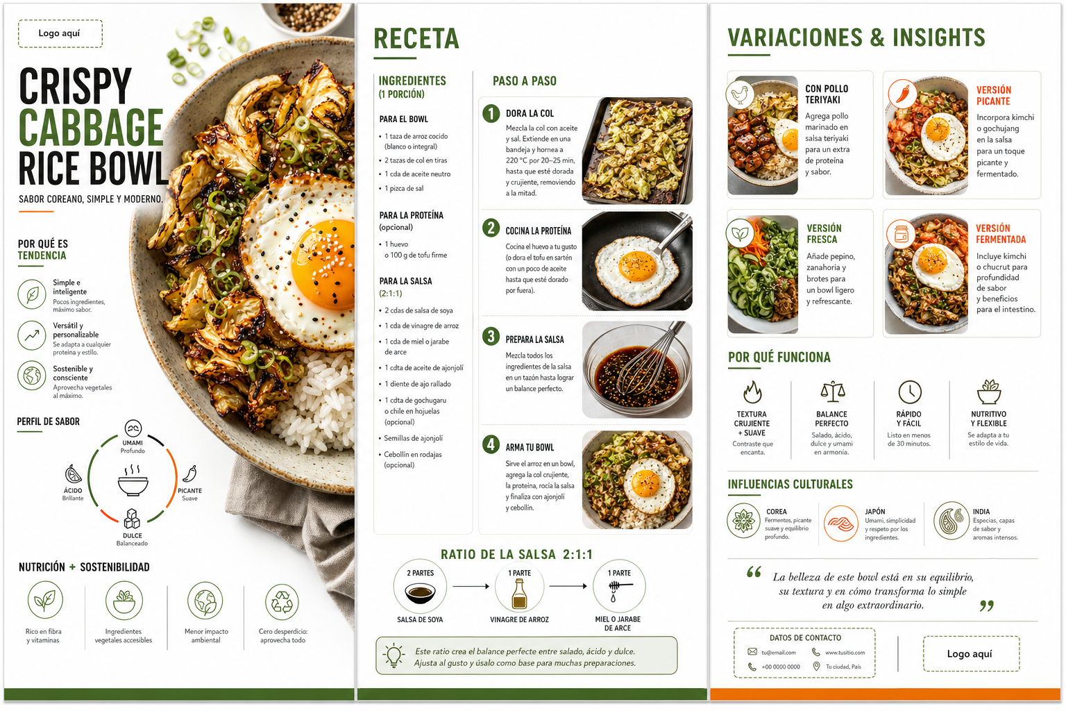 Brochure Tríptico · Comida