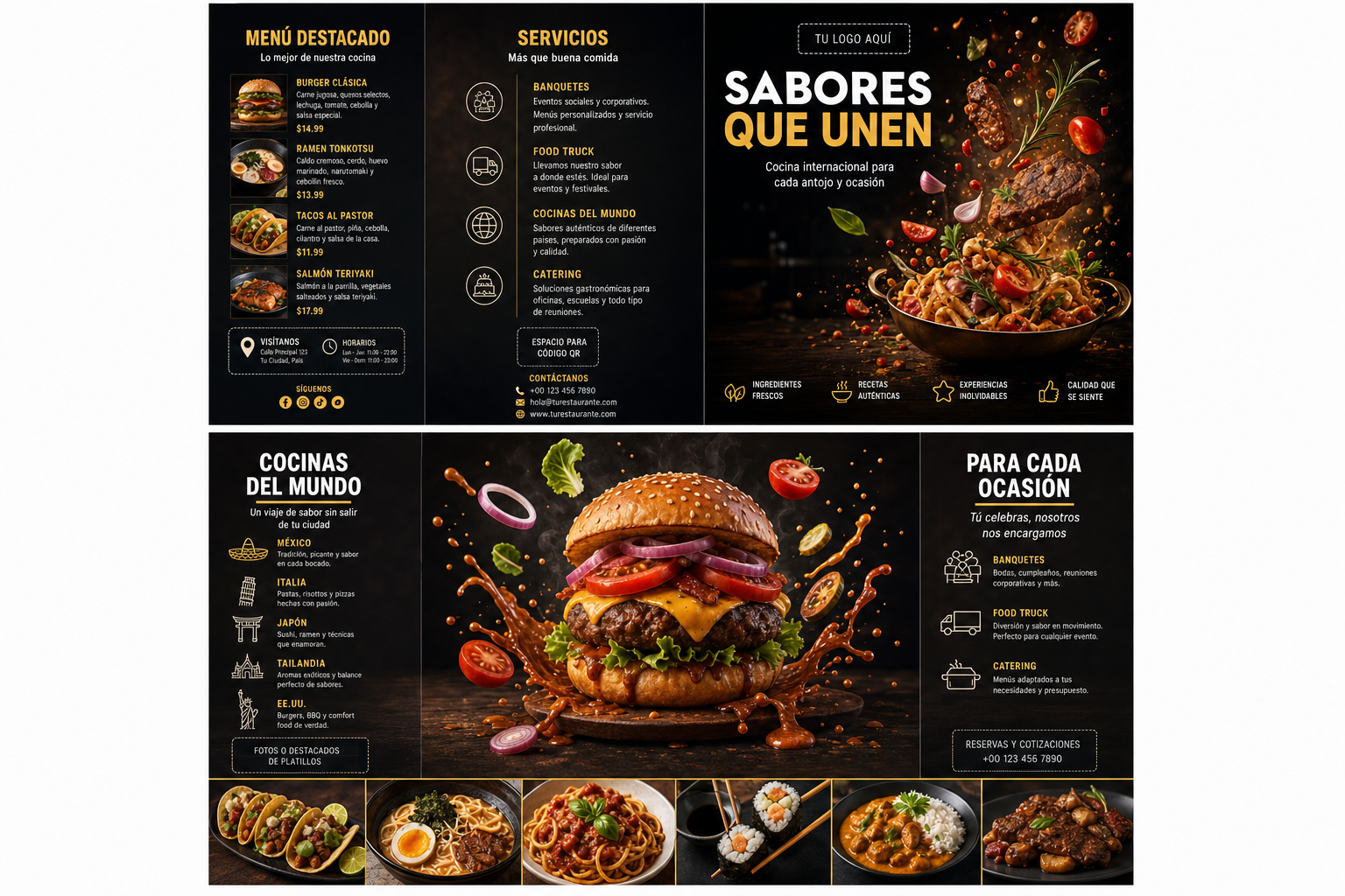 Brochure Tríptico · Comida