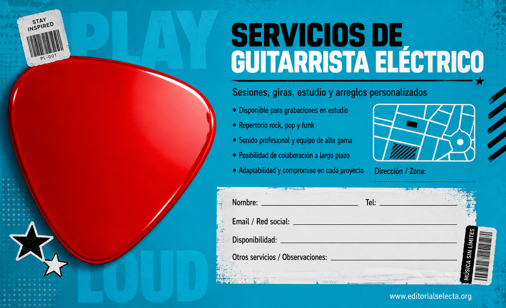 Tarjeta de Presentación Estándar · Musicos 2