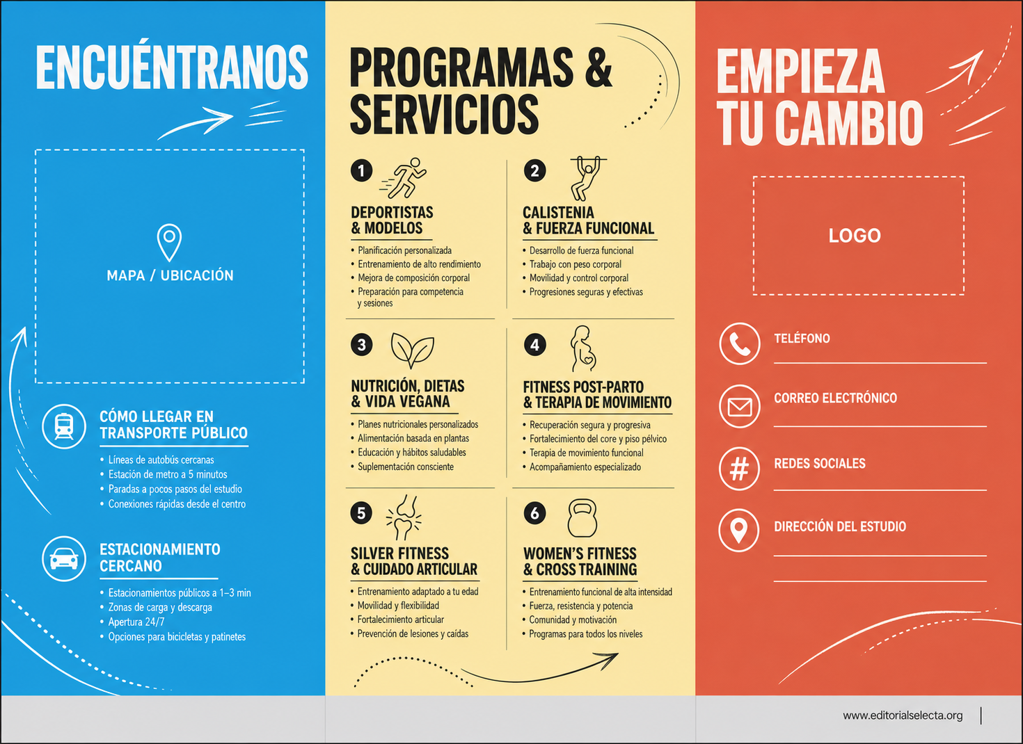 Menú Tríptico · Fitness 2