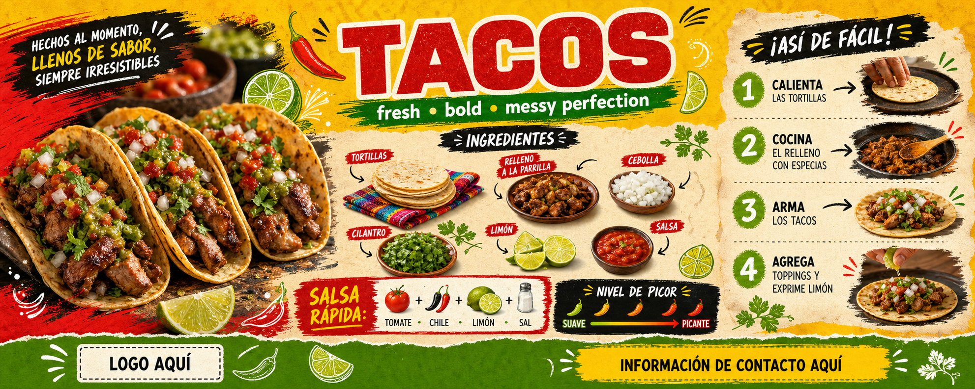 Banner Vinyl 3' x 8' · Comidas