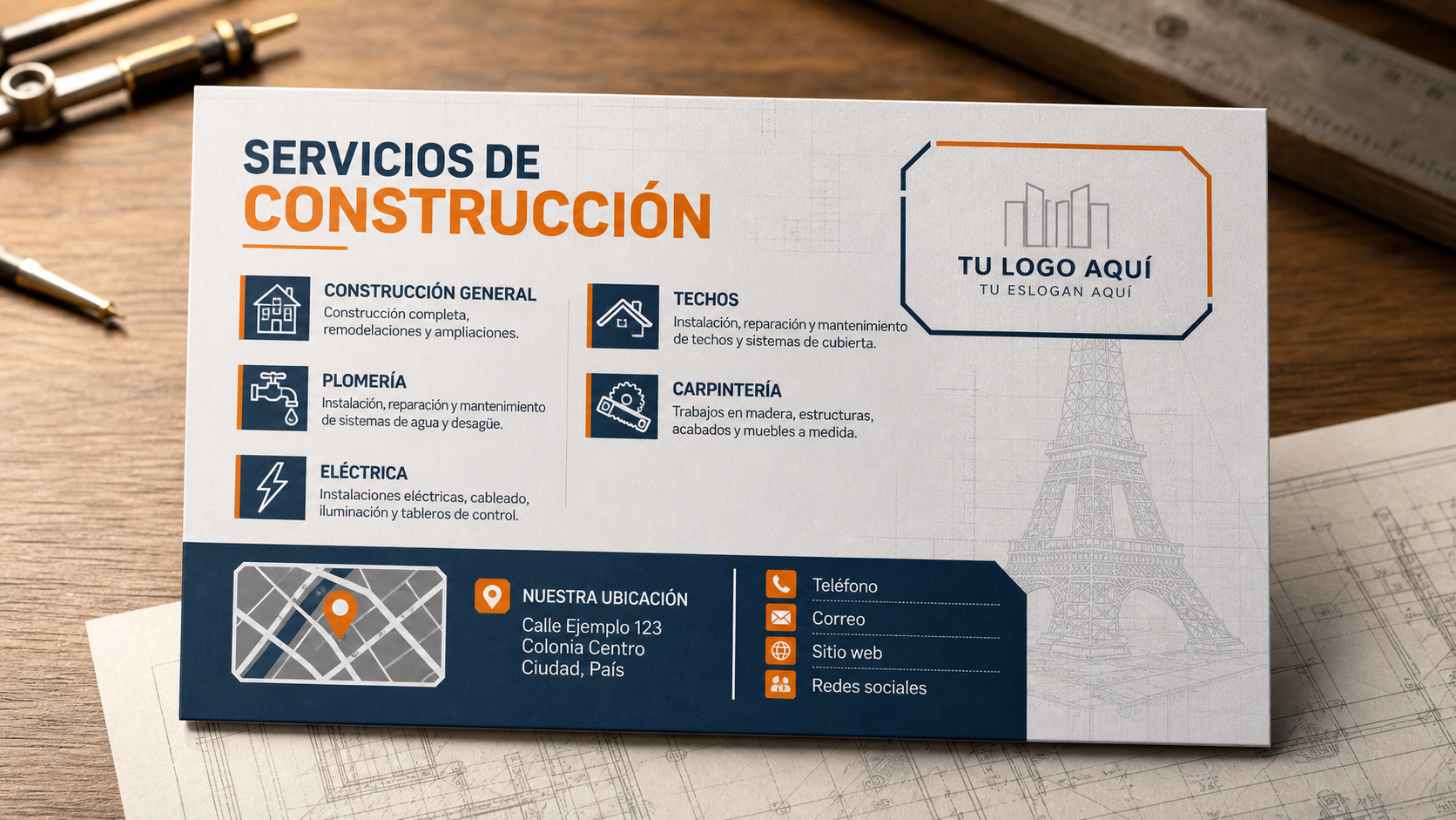 Tarjeta de Presentación Estándar · Construcción 2