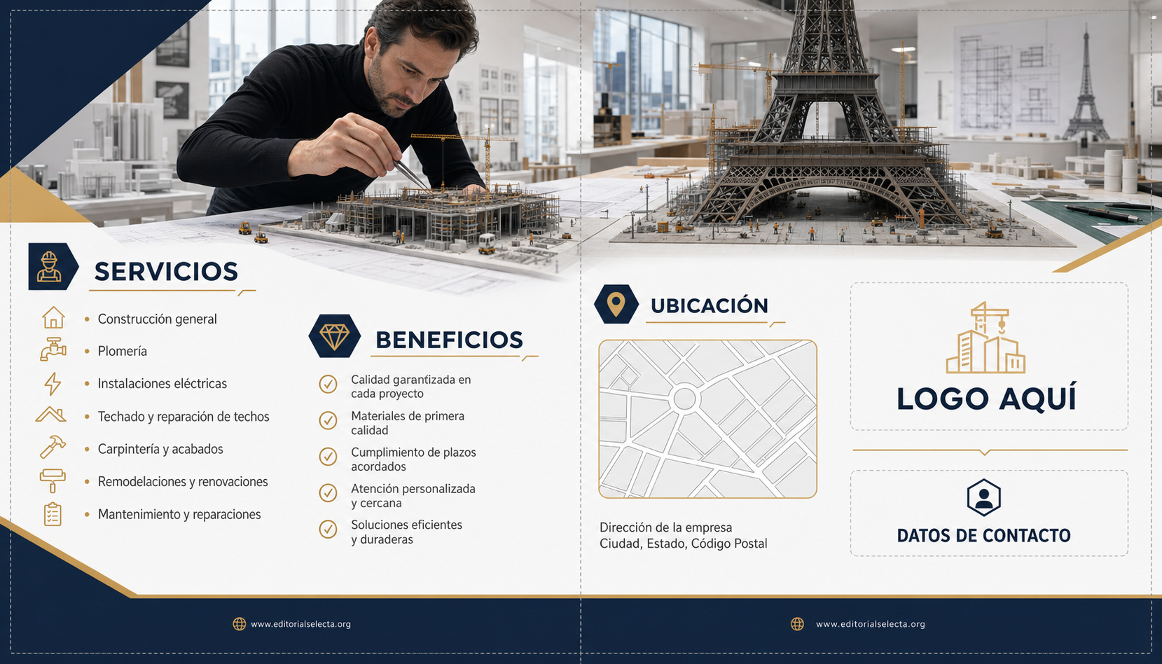 Tarjeta Doble (plegable) · Construcción