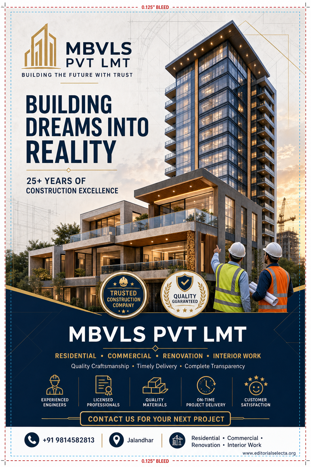 Brochure Tríptico · Construcción