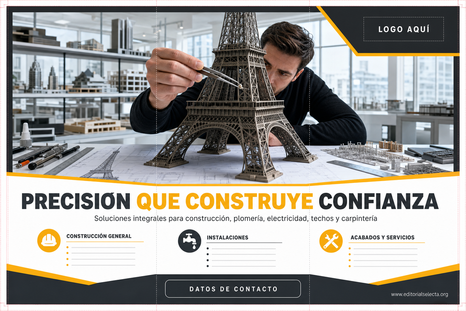 Brochure Tríptico · Construcción