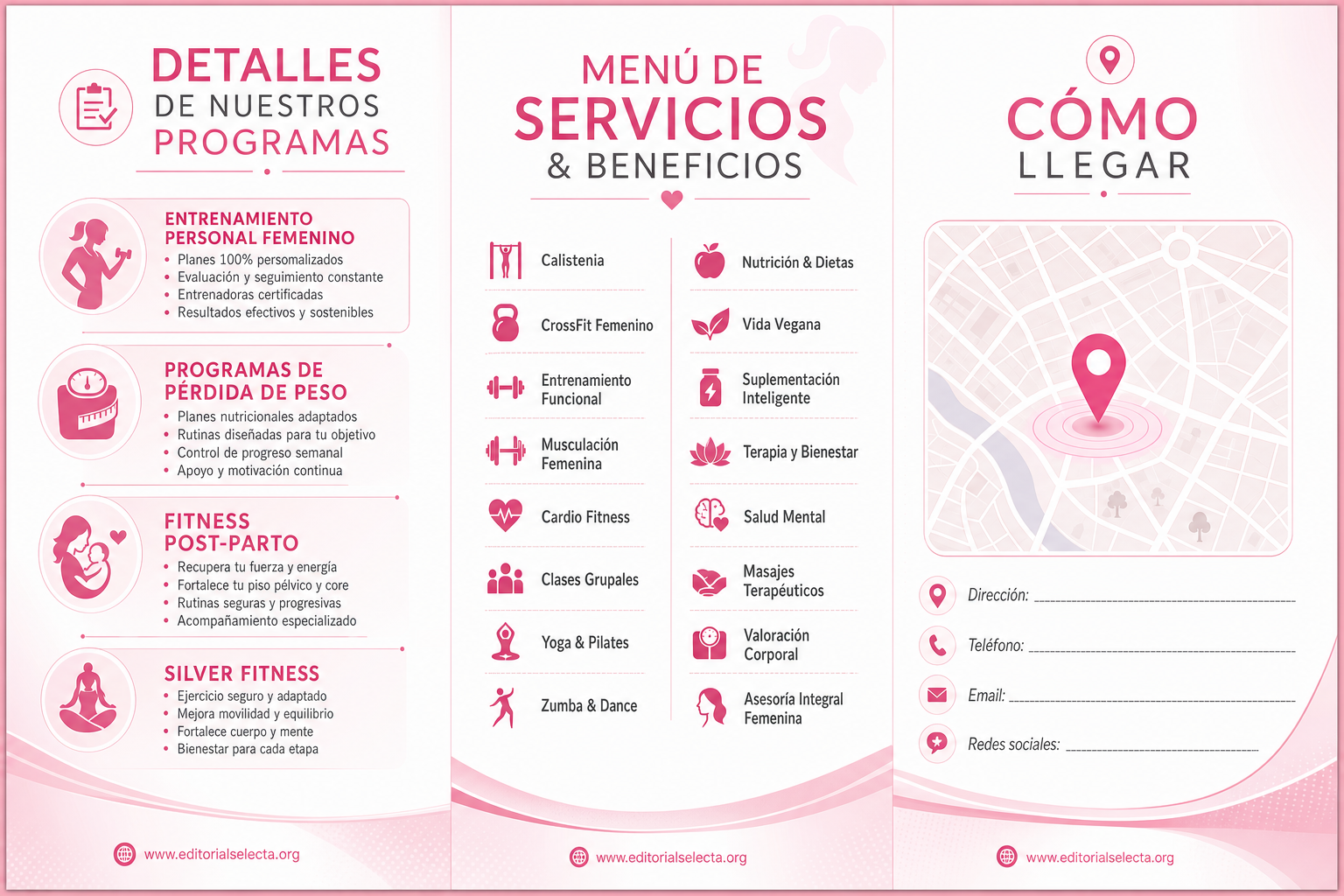 Menú Tríptico · Fitness 2