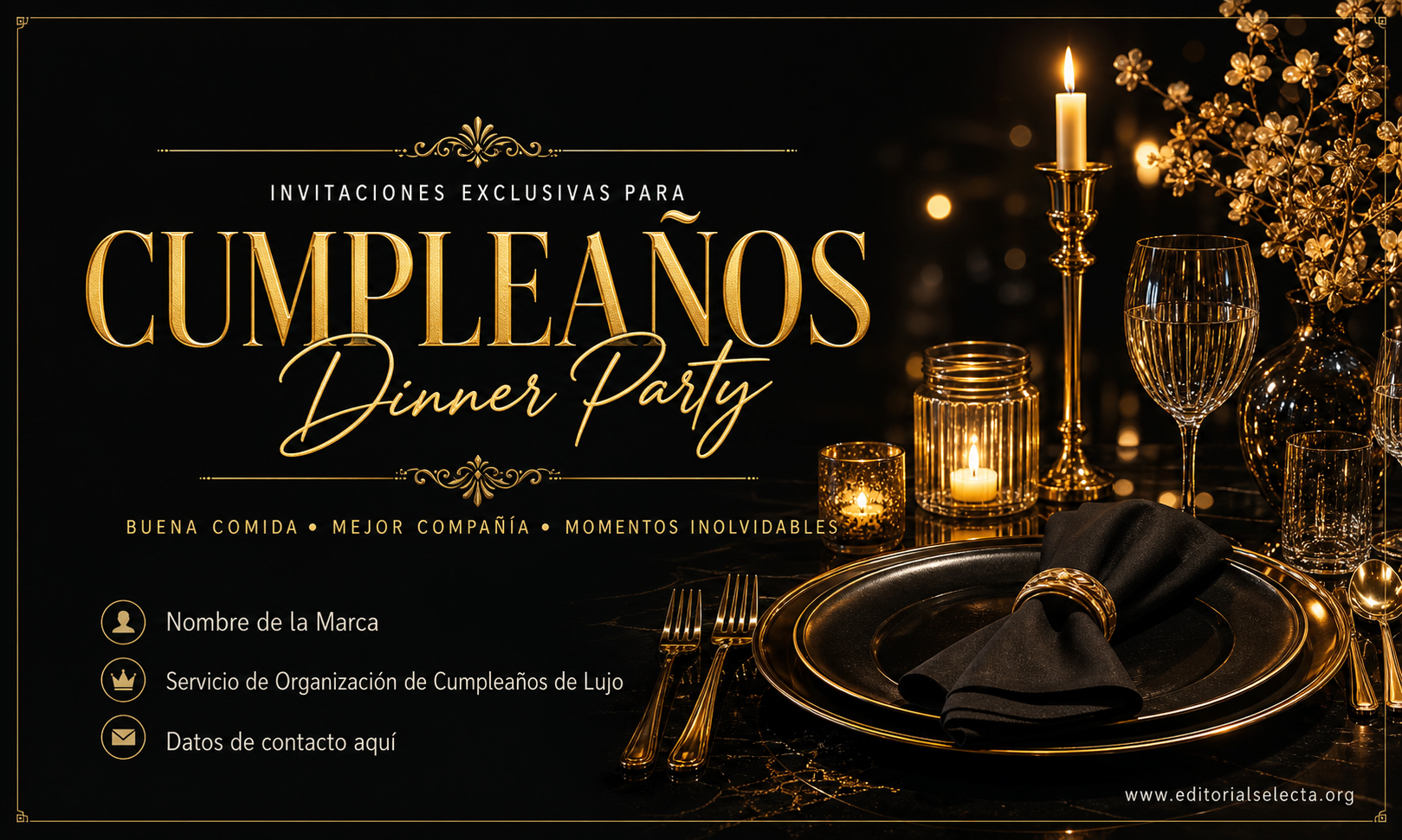 Tarjeta de Presentación Estándar · Fiestas o Reuniones