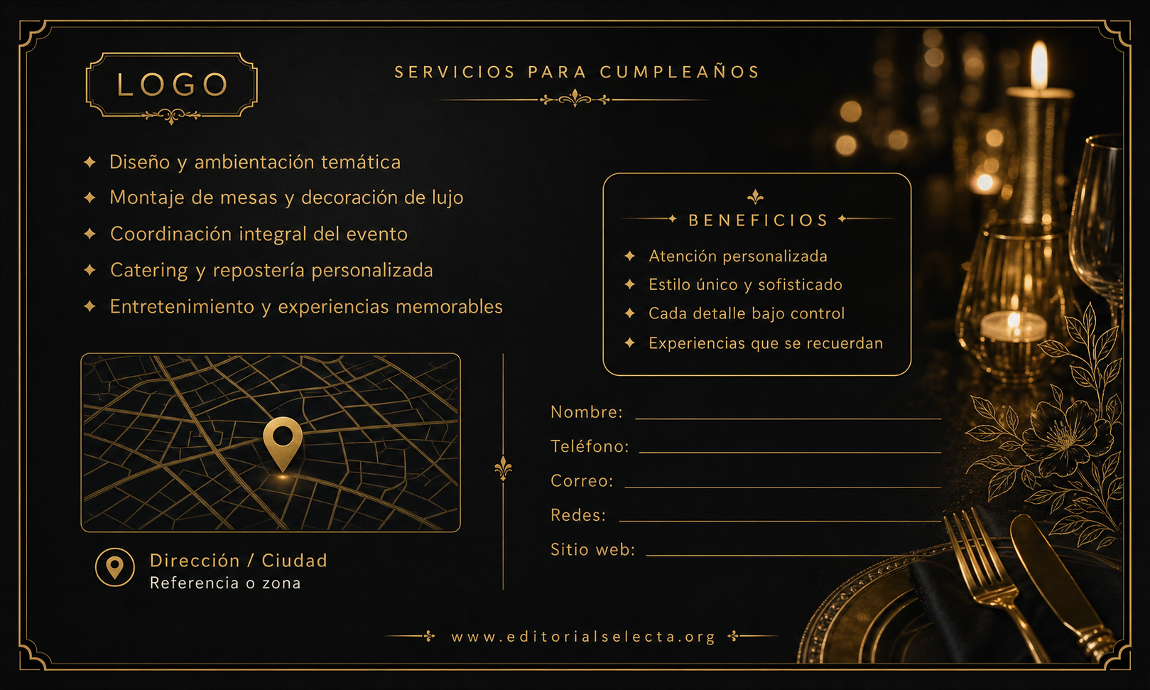 Tarjeta de Presentación Estándar · Fiestas o Reuniones 2