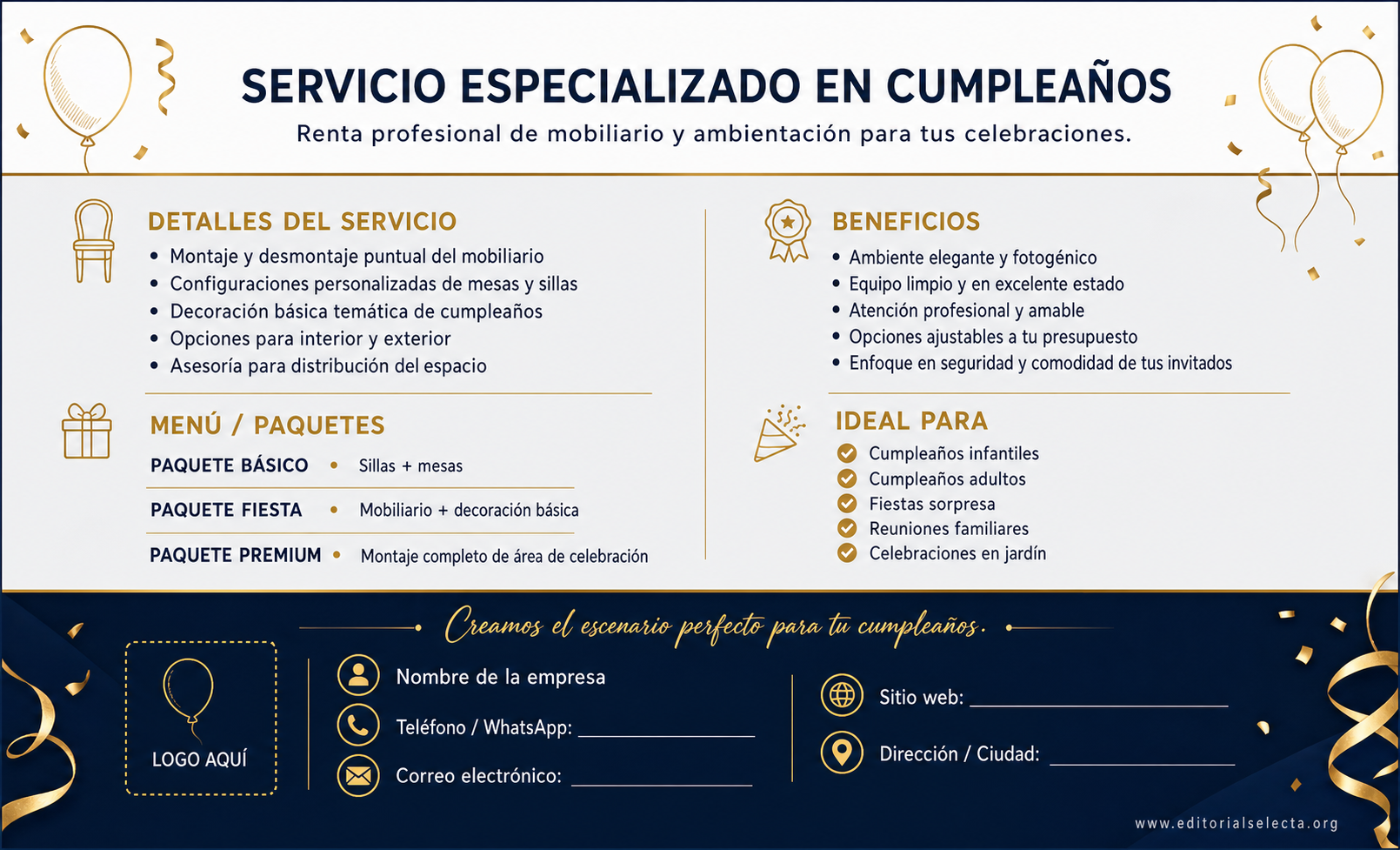Tarjeta de Presentación Estándar · Fiestas o Reuniones 2
