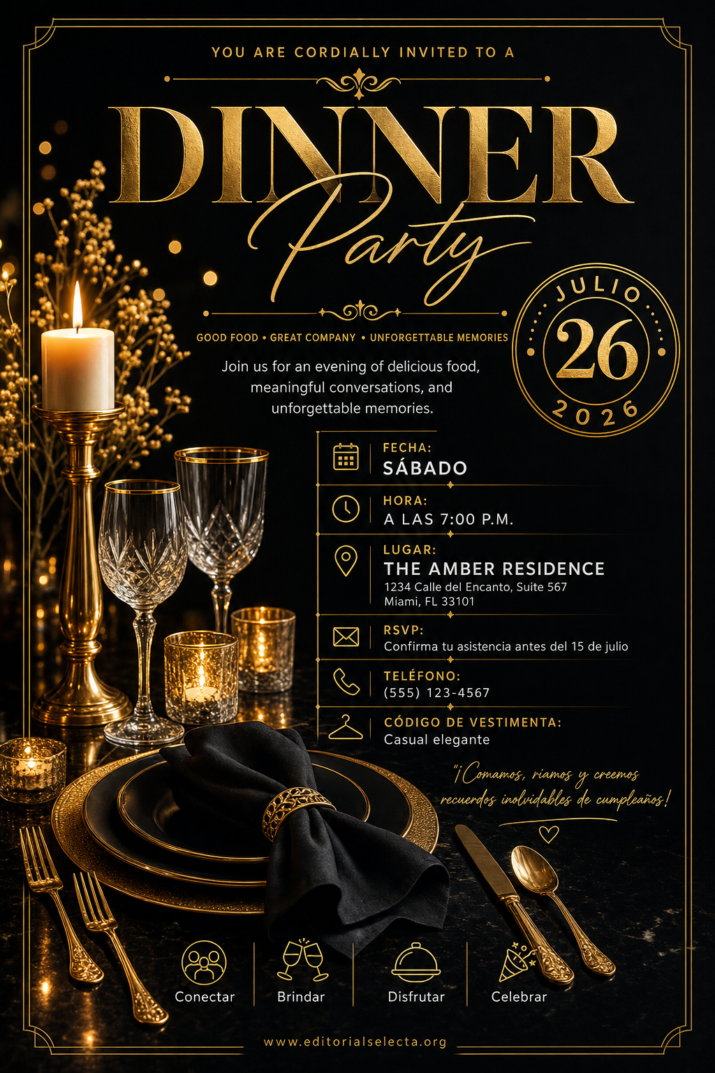 Flyer Media Carta · Fiestas o Reuniones