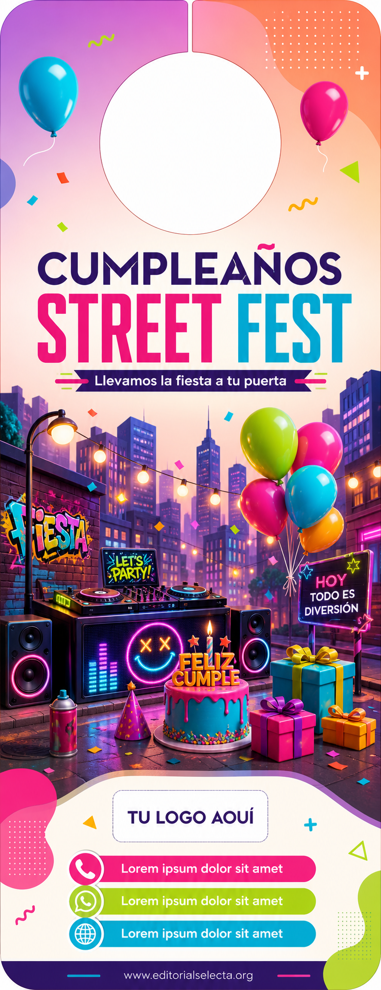 Door Hanger · Fiestas o Reuniones