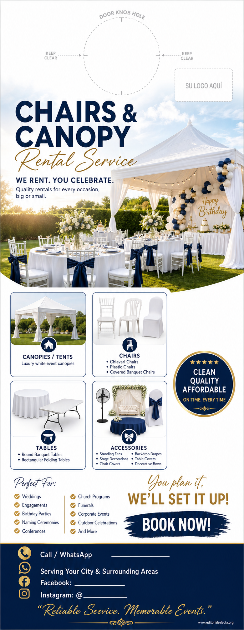 Door Hanger · Fiestas o Reuniones