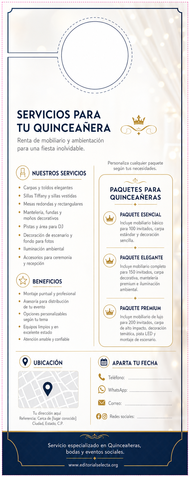 Door Hanger Reverso · Fiestas o Reuniones