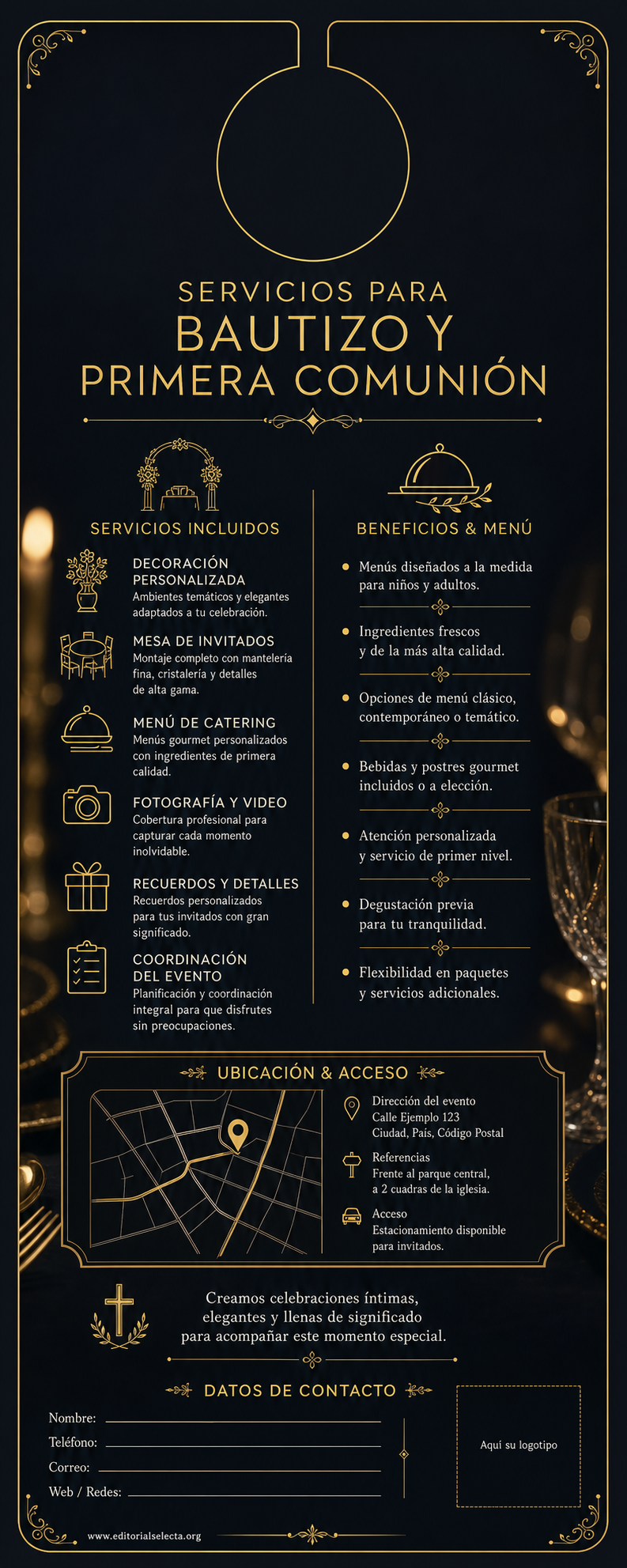 Door Hanger Reverso · Fiestas o Reuniones