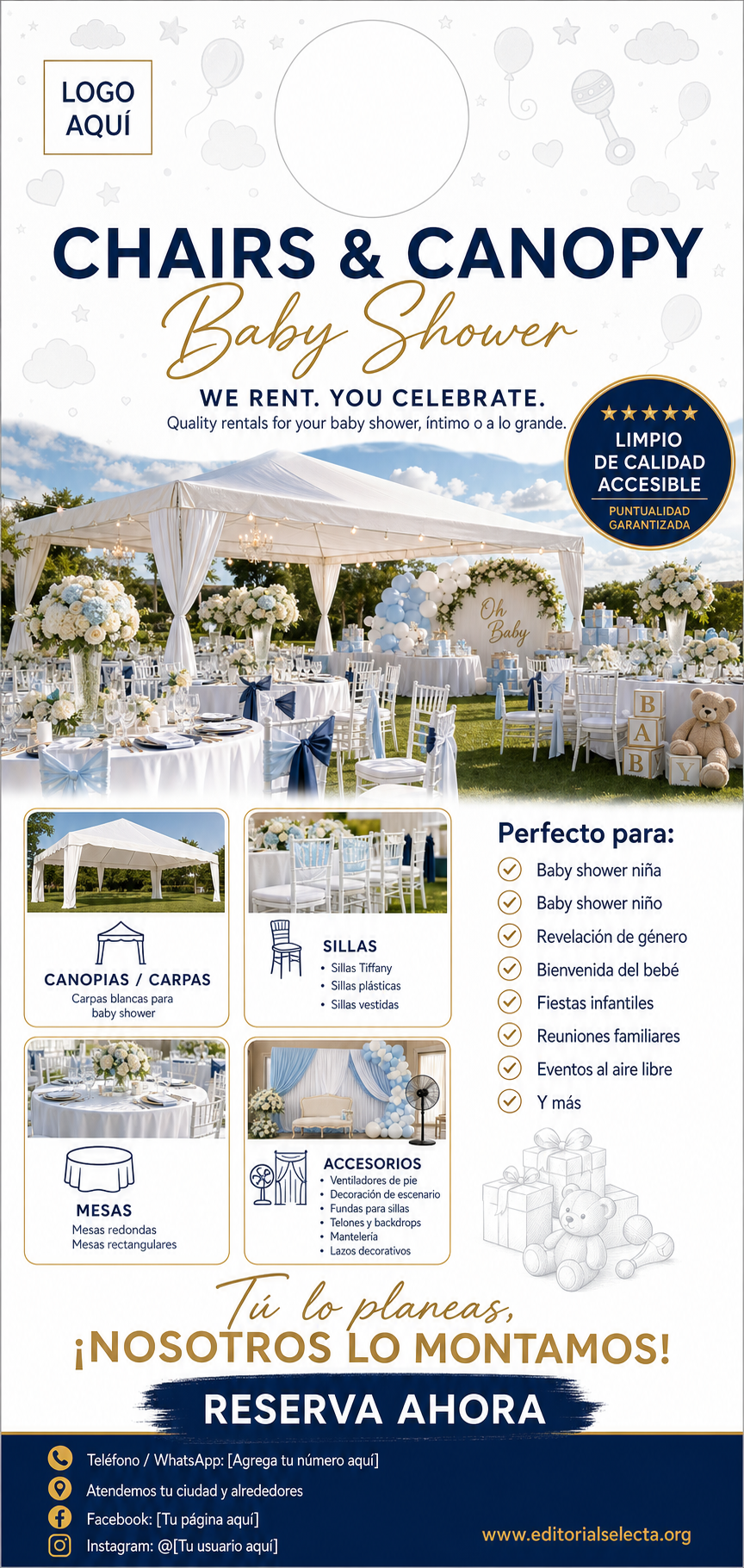 Door Hanger · Fiestas o Reuniones