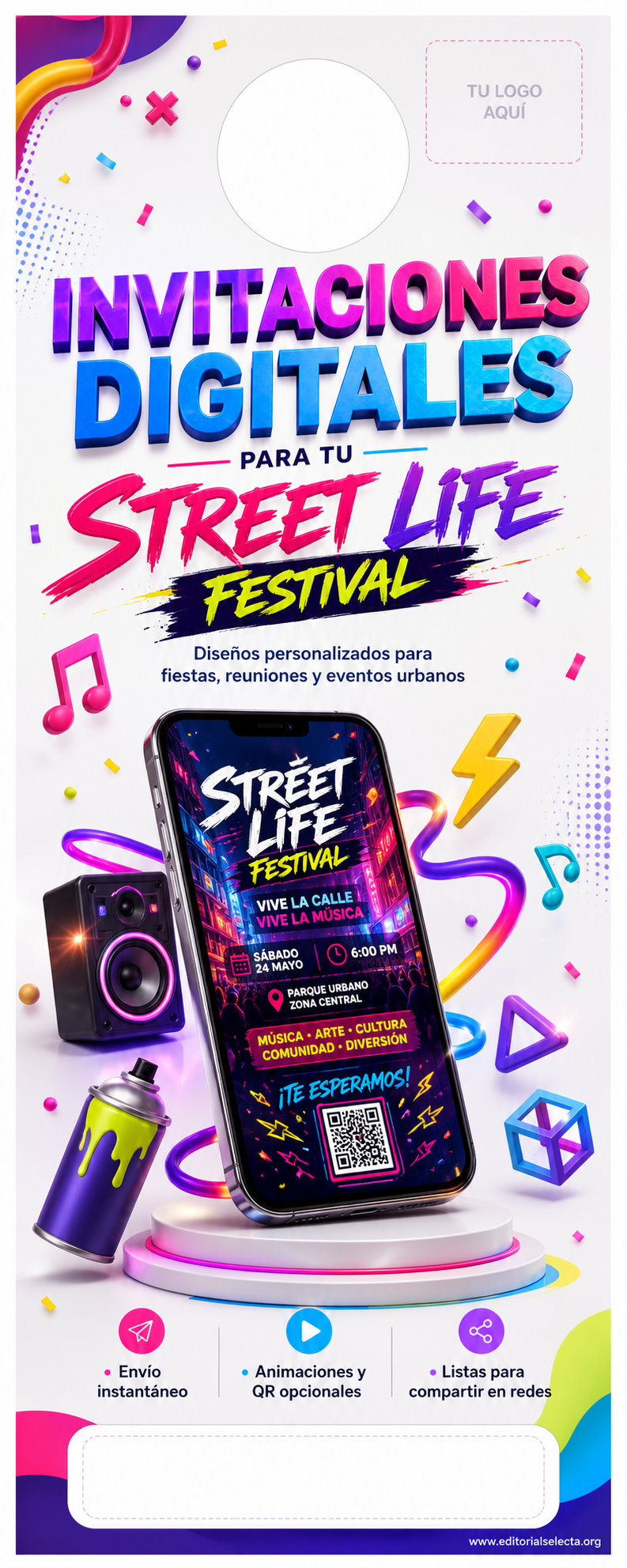 Door Hanger · Fiestas o Reuniones