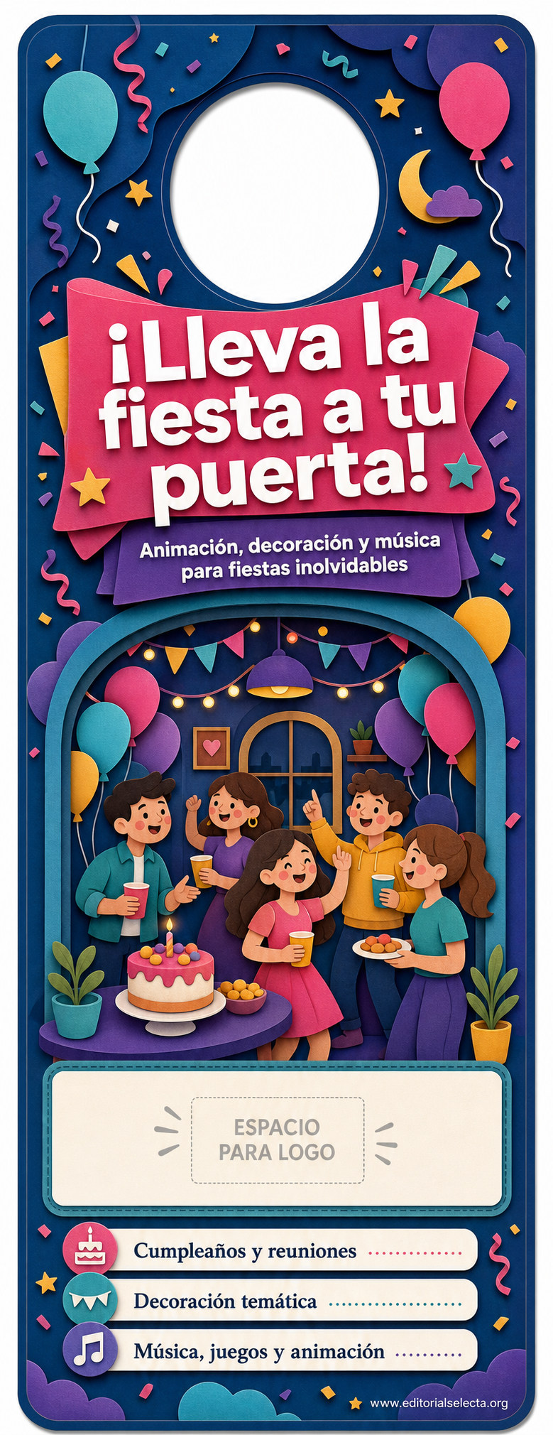 Door Hanger · Fiestas o Reuniones