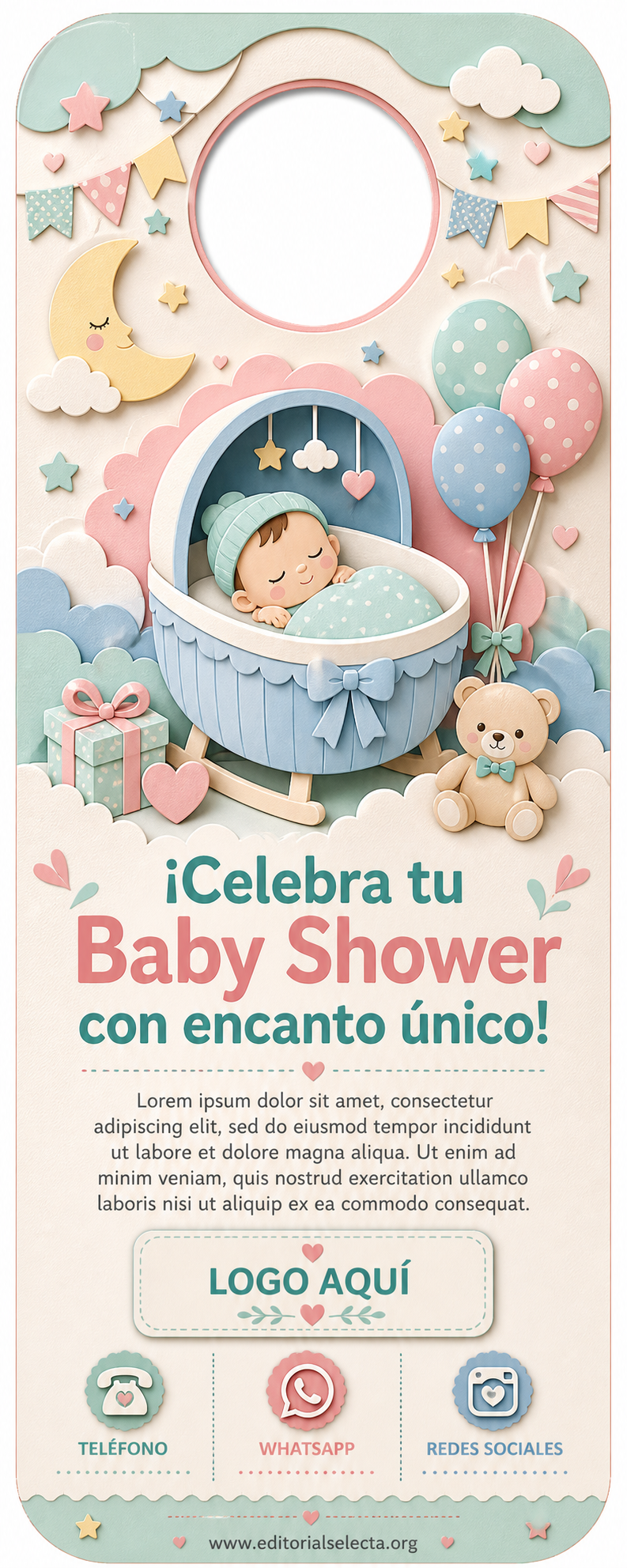 Door Hanger · Fiestas o Reuniones (Frente)