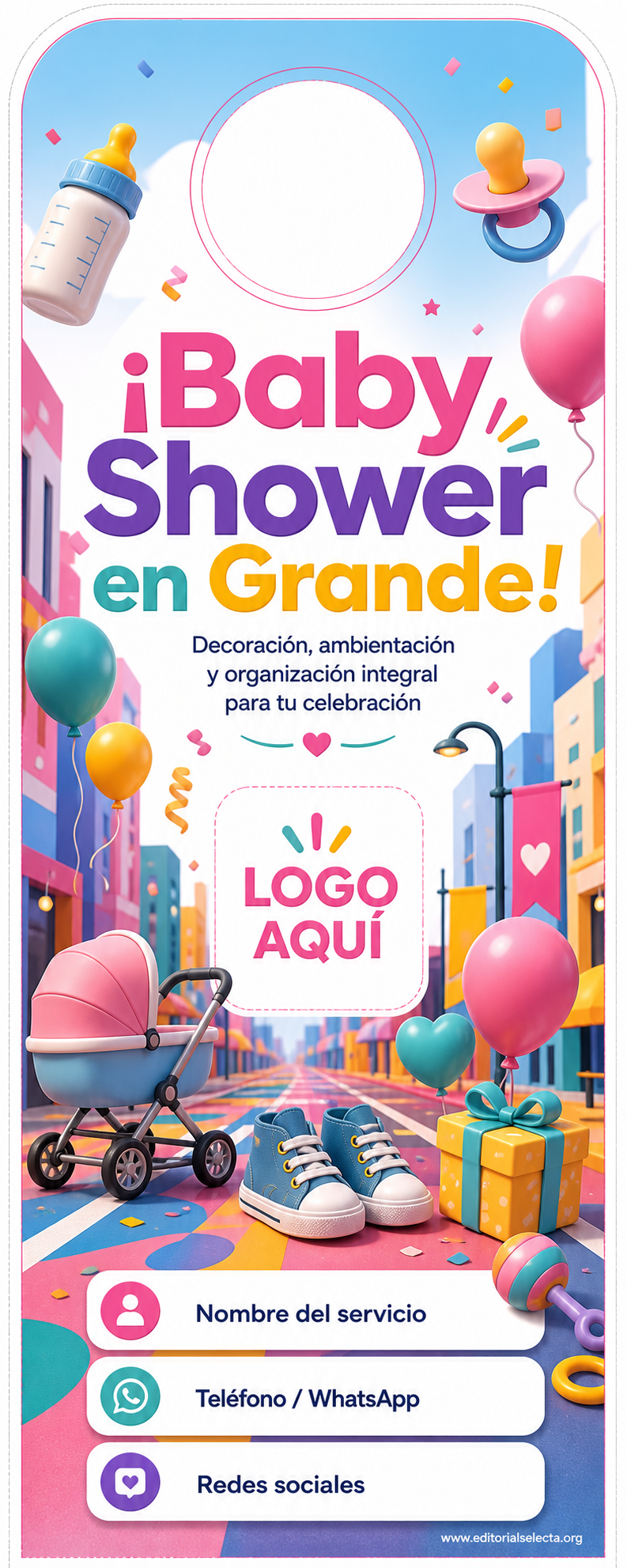 Door Hanger · Fiestas o Reuniones (Frente)