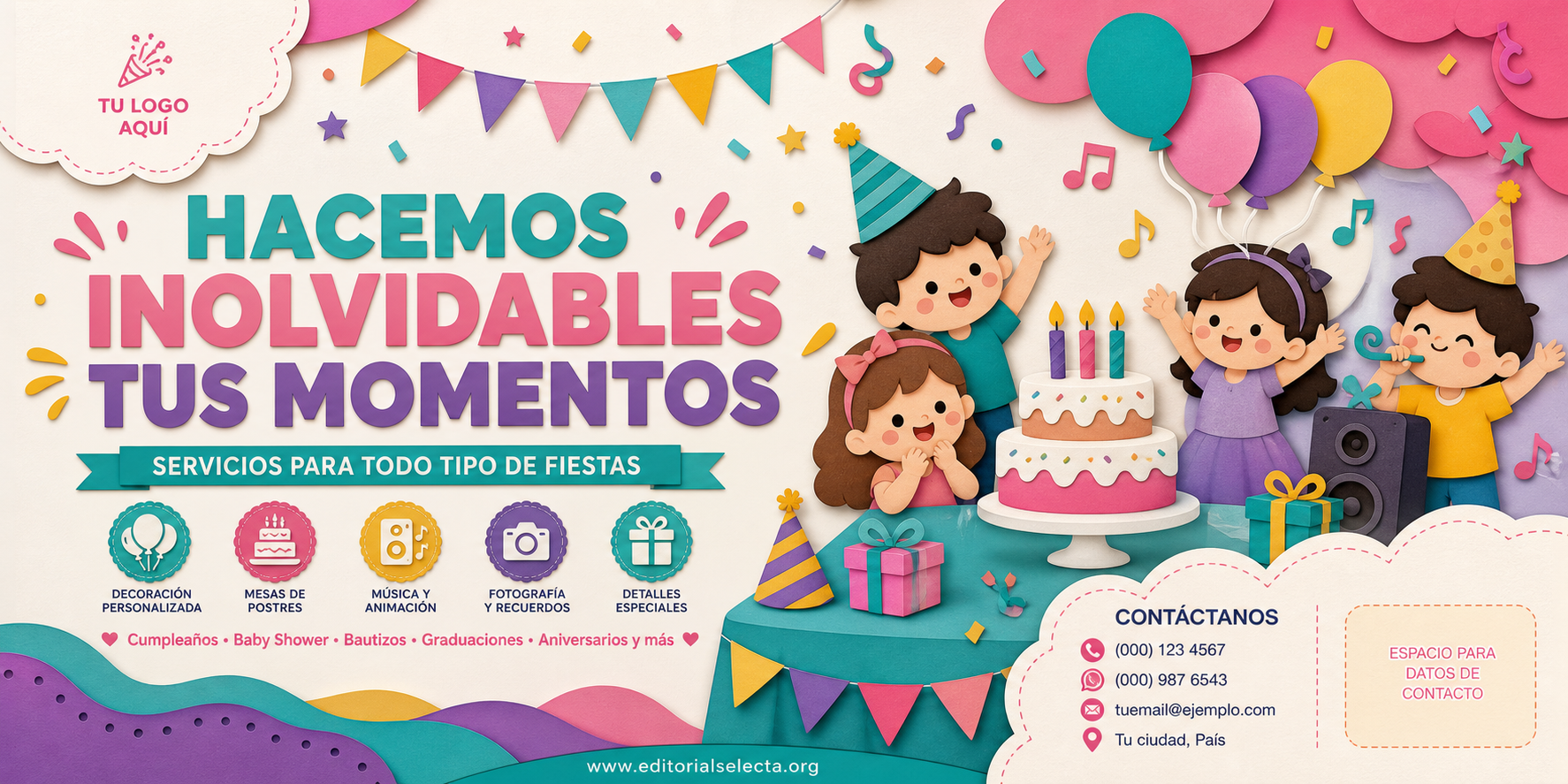 Banner Vinyl · Fiestas o Reuniones 2' x 4'