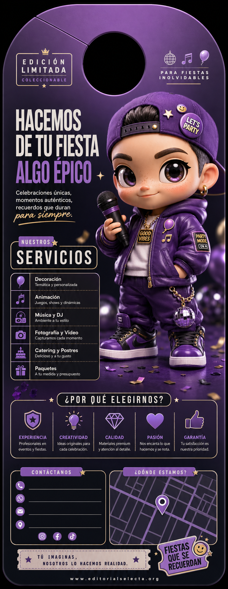 Door Hanger · Fiestas o Reuniones (Frente) 2
