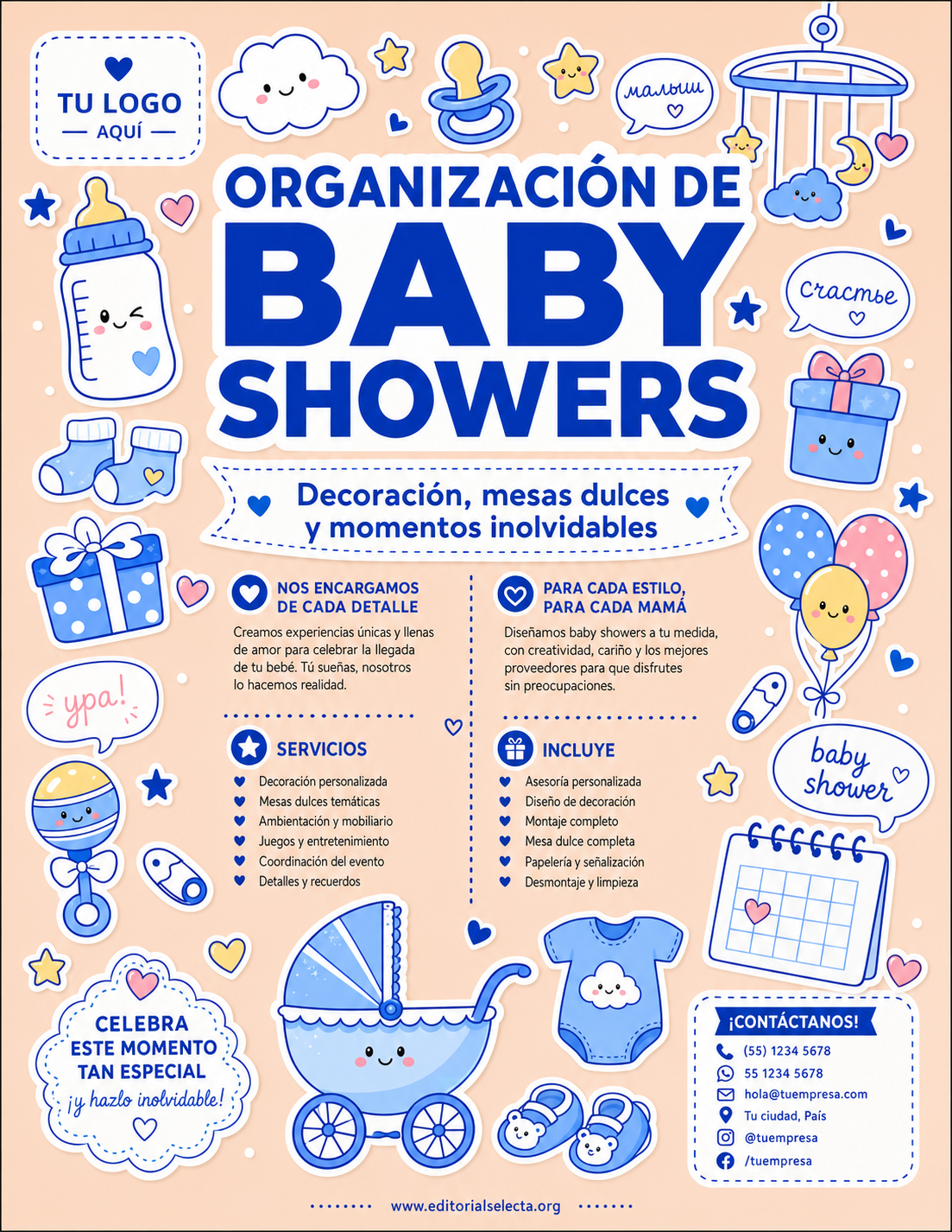 Flyer Carta Completa · Fiestas o Reuniones (Frente)