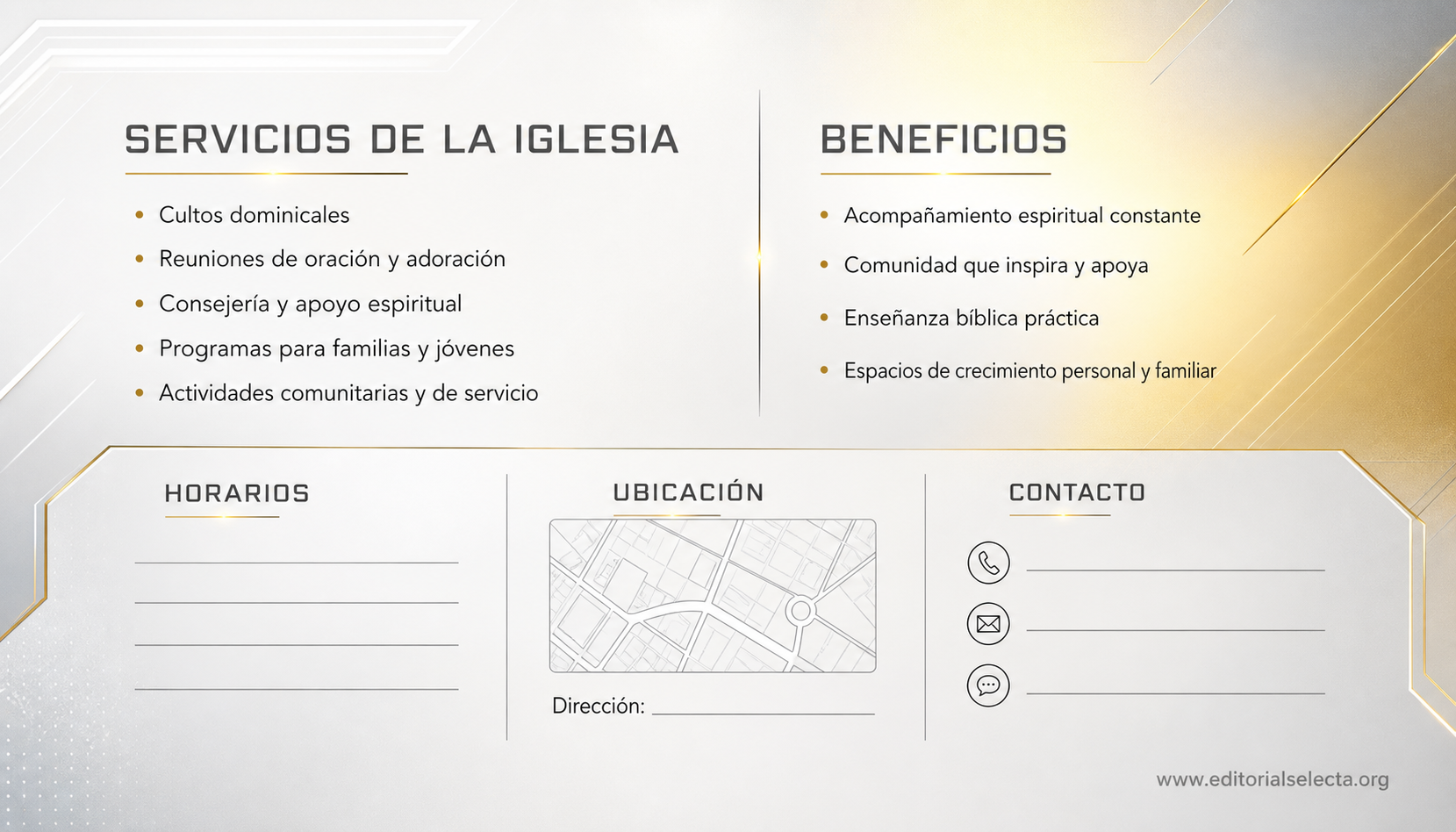 Tarjeta de Presentación Estándar · Iglesia (Frente) 2