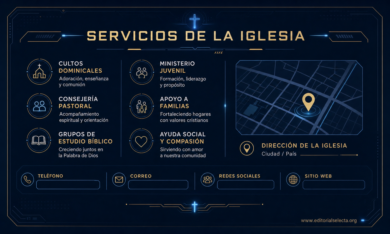 Tarjeta de Presentación Estándar · Iglesia (Frente) 2