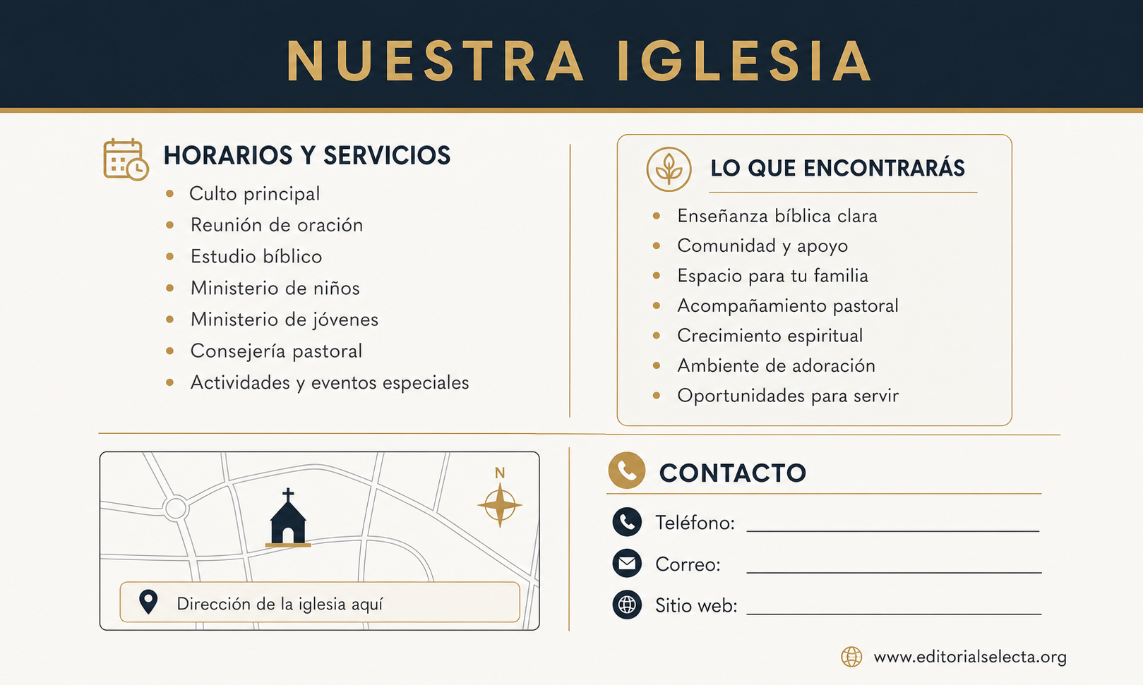 Tarjeta de Presentación Estándar · Iglesia (Frente) 2