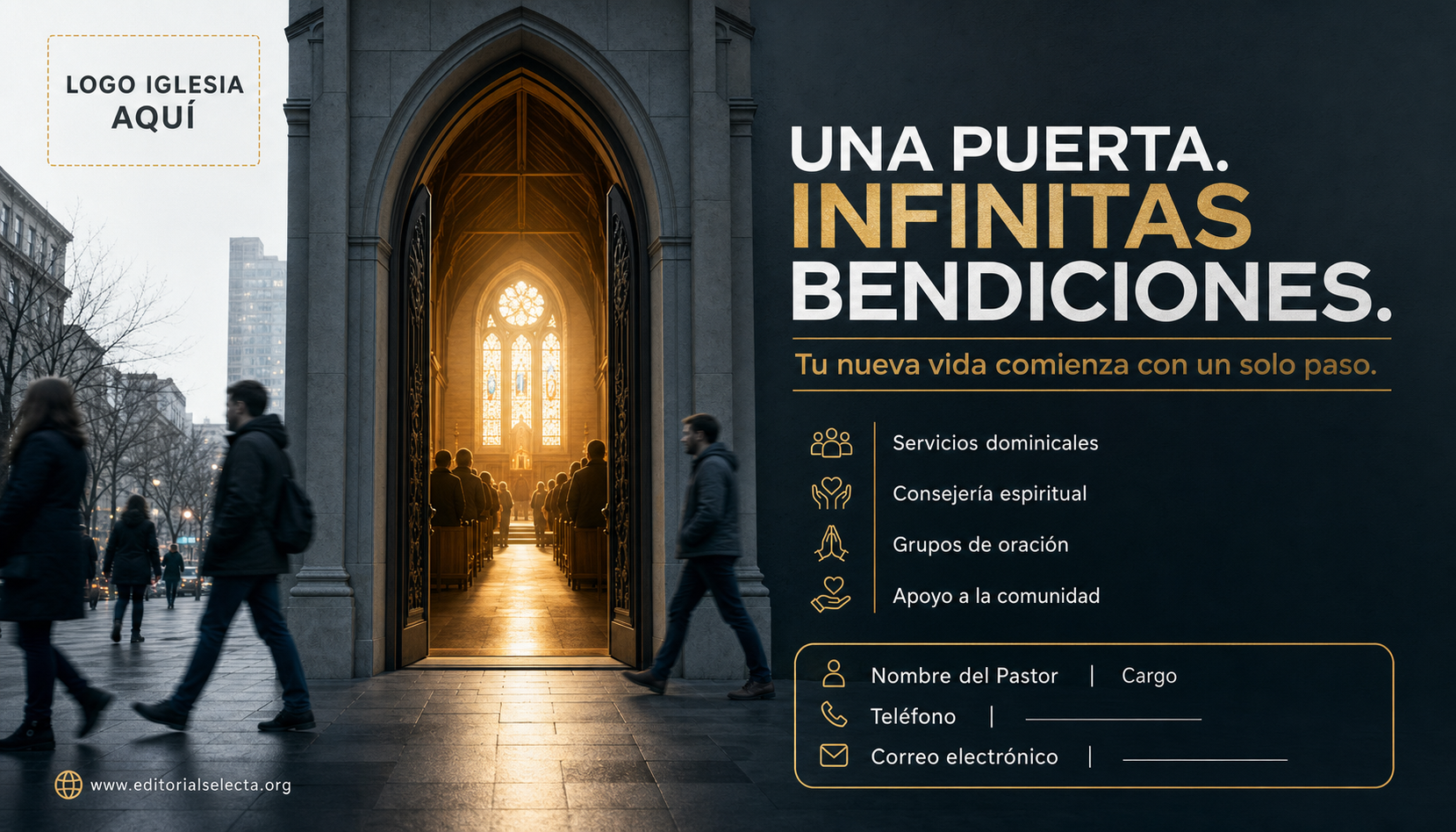 Tarjeta de Presentación Estándar · Iglesia (Frente)
