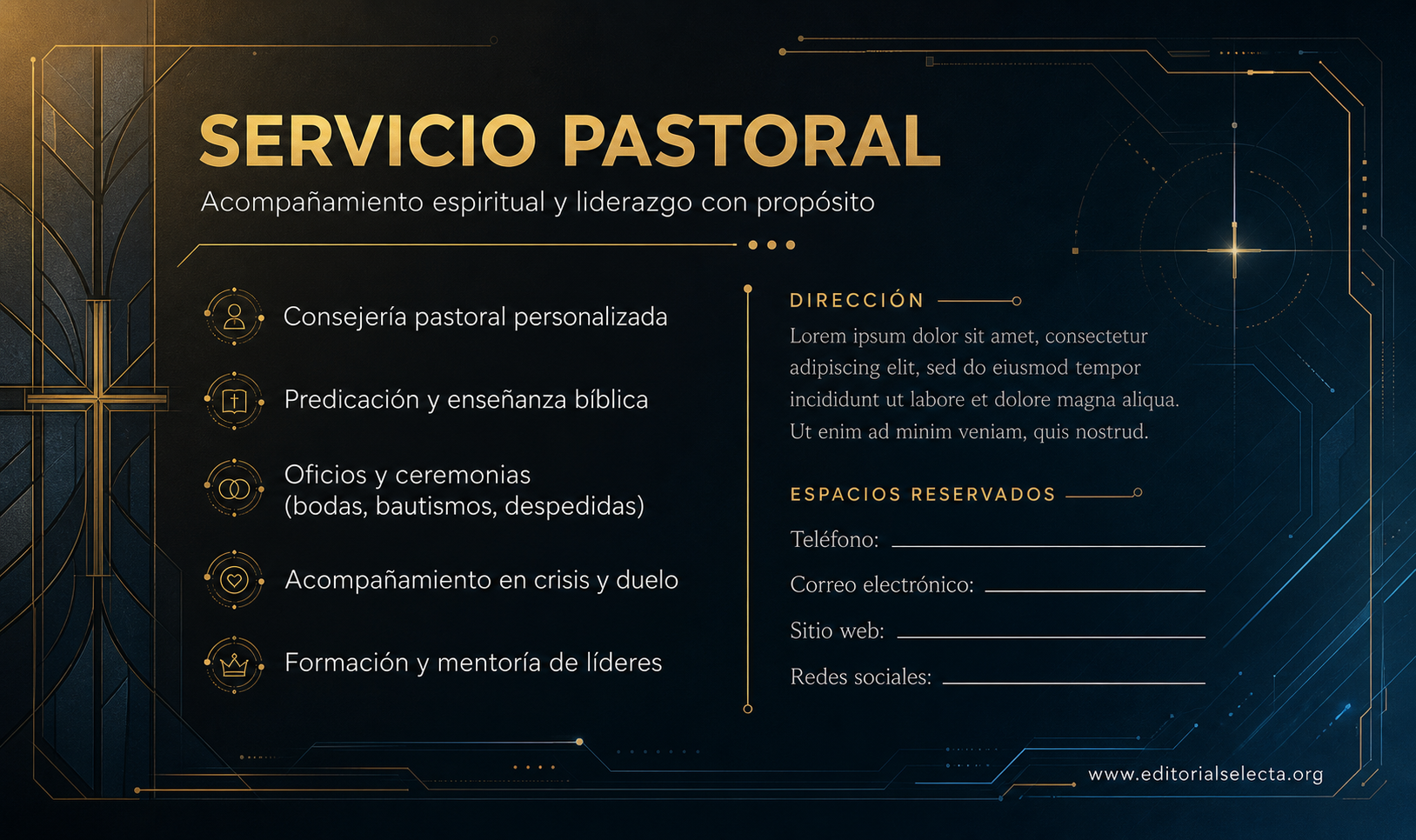 Tarjeta de Presentación Estándar · Pastores (Frente) 2