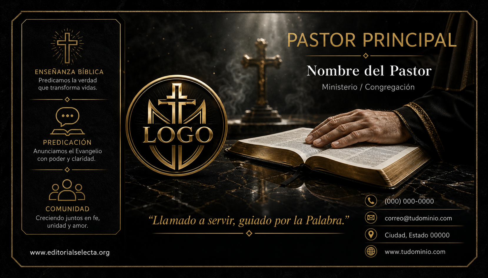 Tarjeta de Presentación Estándar · Pastores (Frente)