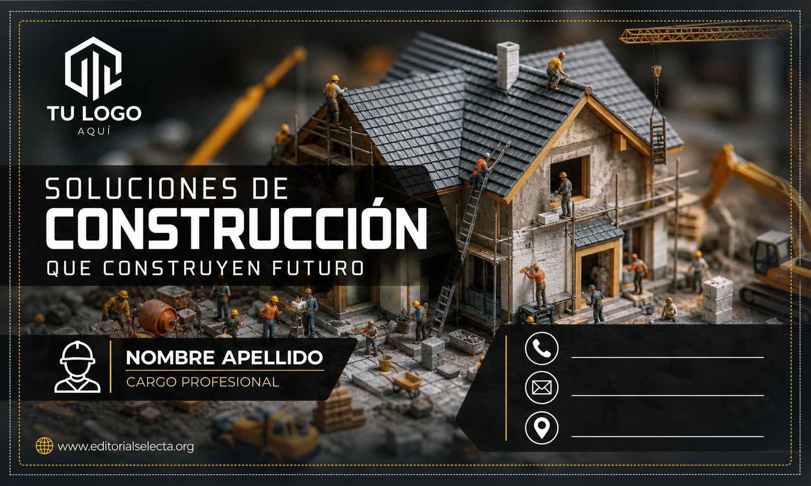 Tarjeta de Presentación Estándar · Construcción en general (Frente)