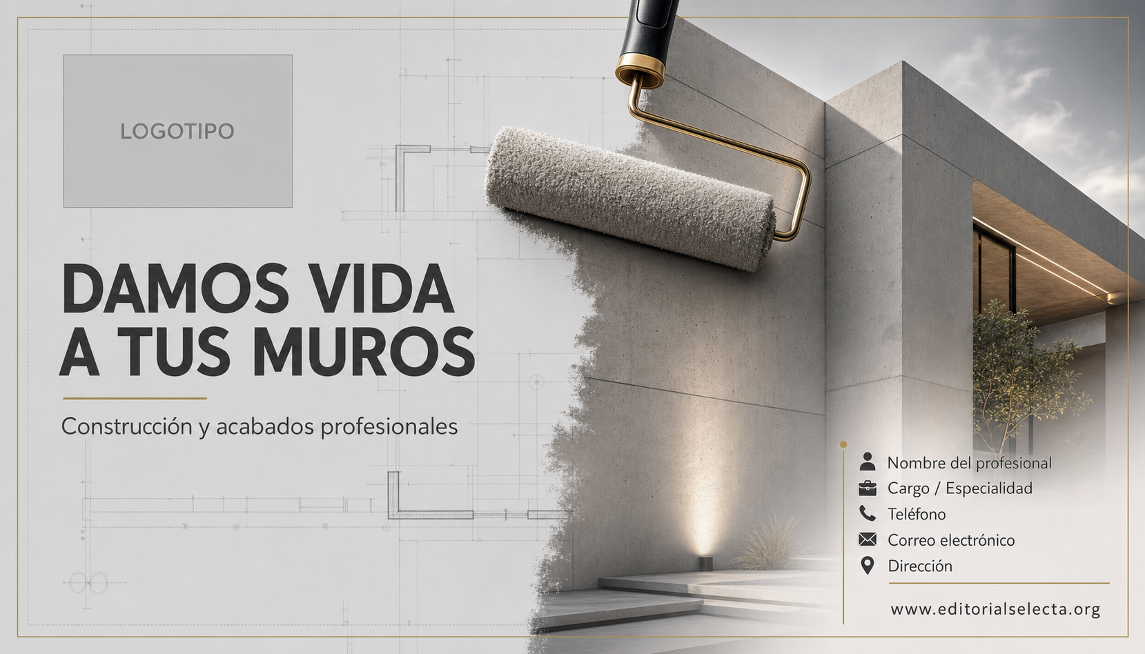 Tarjeta de Presentación Estándar · Construcción en general (Frente)