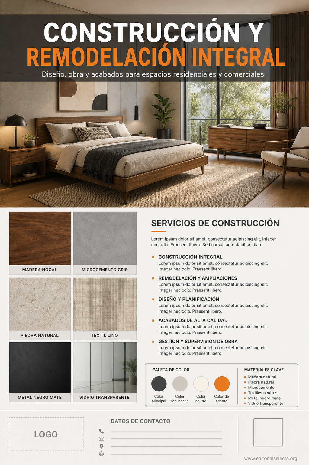 Flyer Media Carta · Construcción en general (Frente)