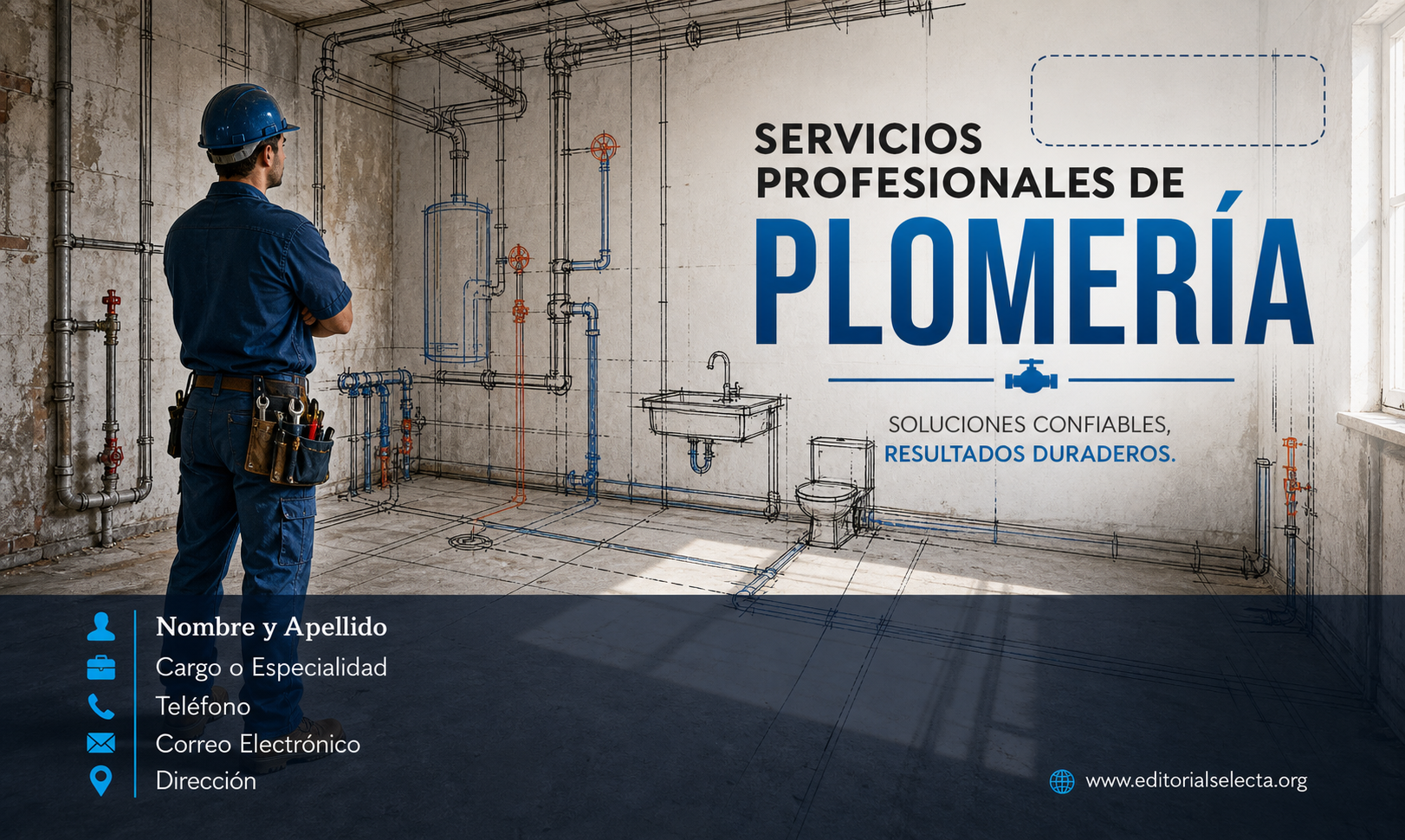 Tarjeta de Presentación Estándar · Plomeros (Frente)