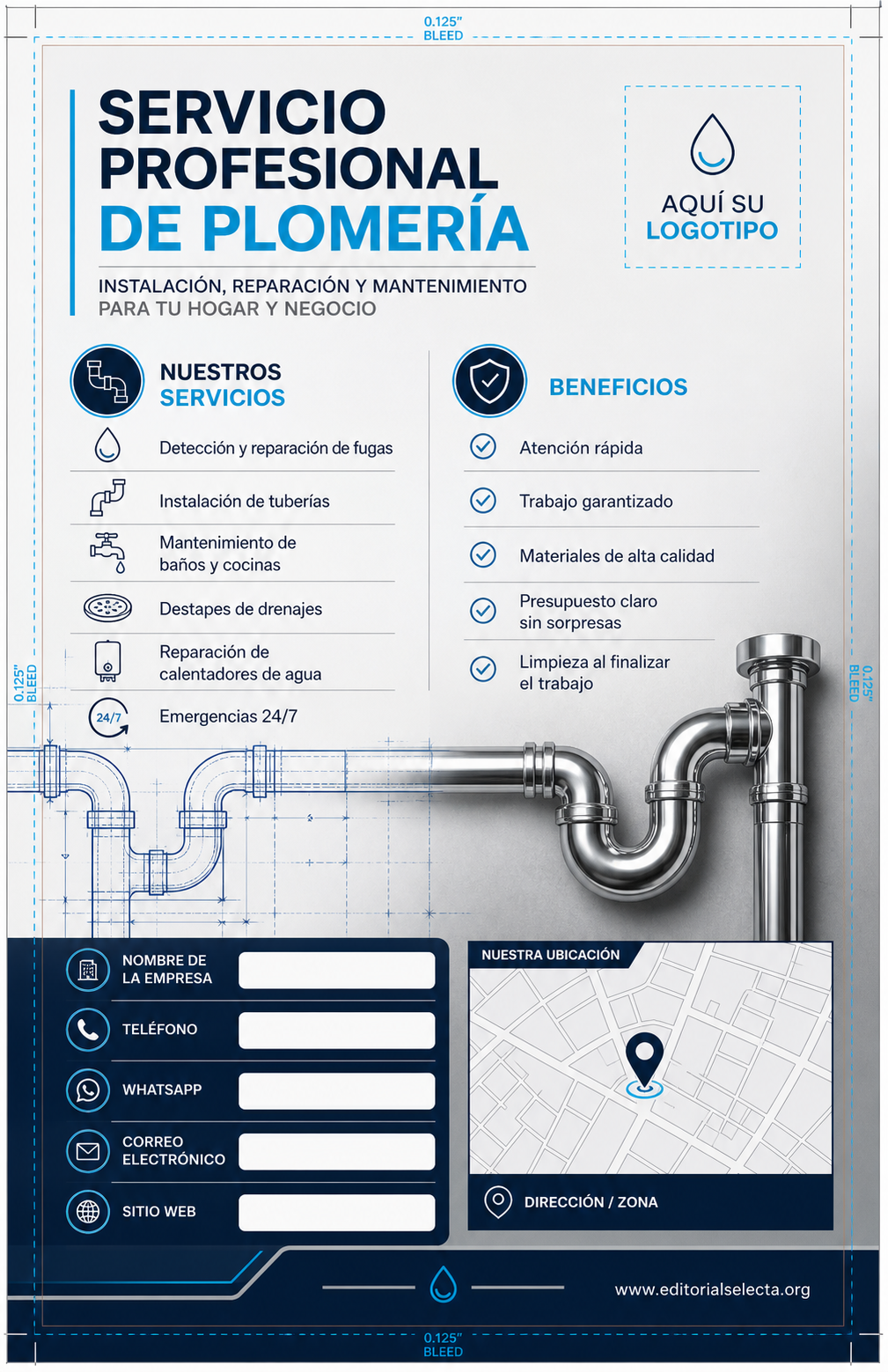 Flyer Media Carta · Plomeros (Frente) 2