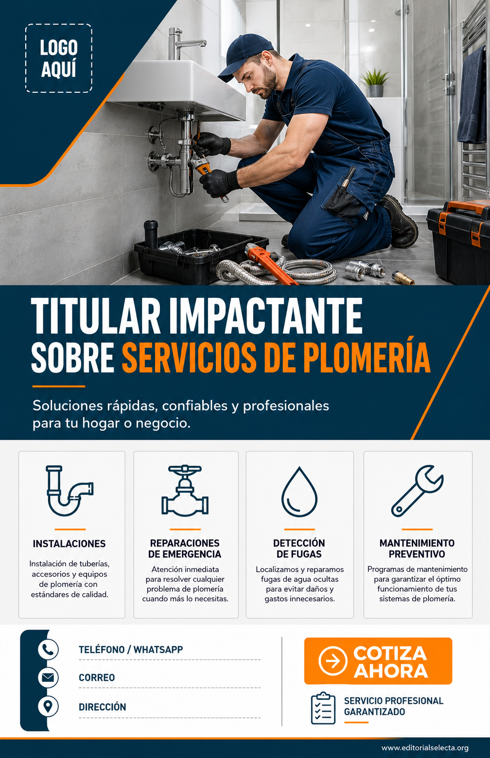 Flyer Media Carta · Plomeros (Frente)