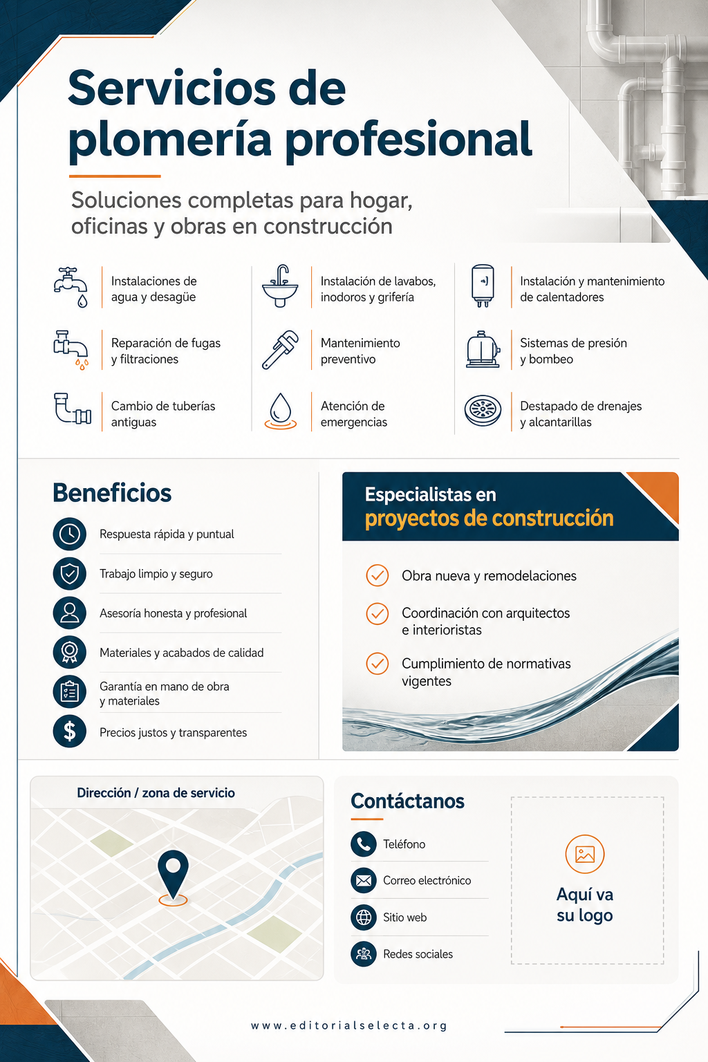 Flyer Media Carta · Plomeros (Reverso)