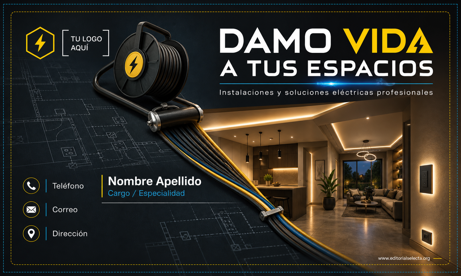 Tarjeta de Presentación Estándar · Electricistas (Frente)