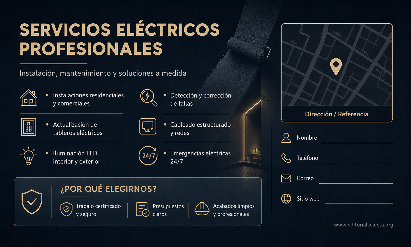 Tarjeta de Presentación Estándar · Electricistas (Frente) 2