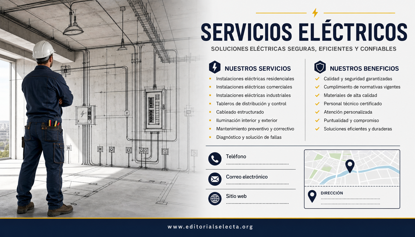 Tarjeta de Presentación Estándar · Electricistas (Frente) 2