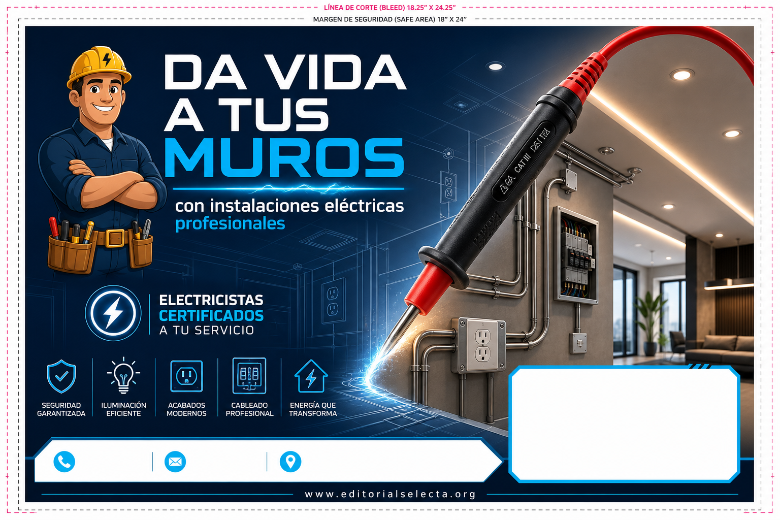 Yard Sign · Electricistas (Frente)
