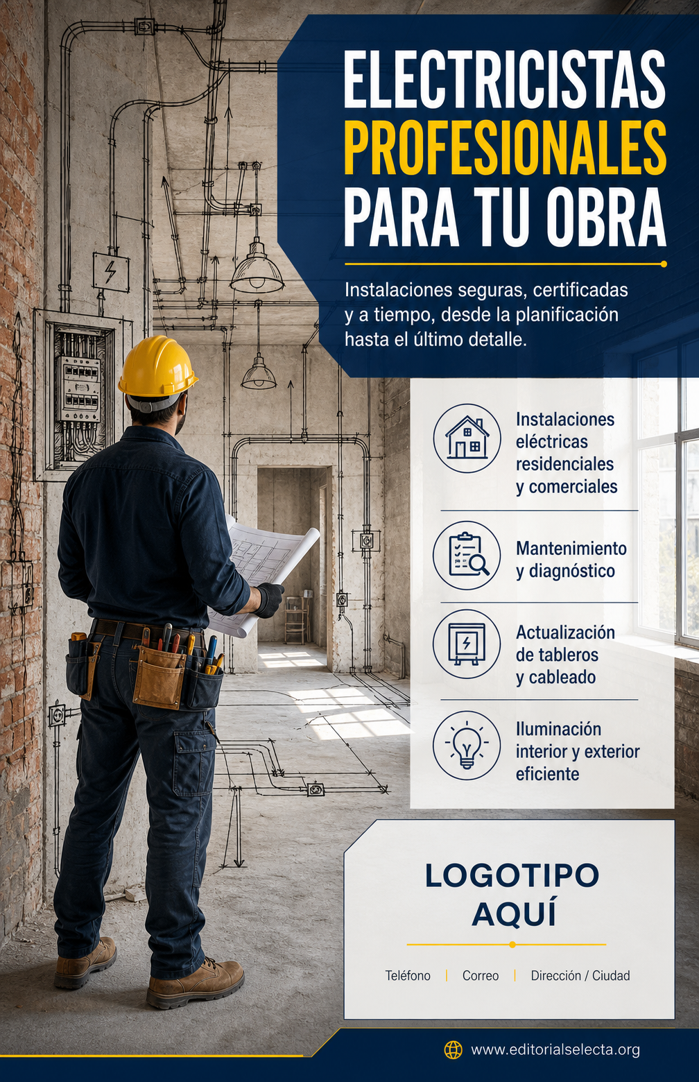 Flyer Media Carta · Electricistas (Frente)