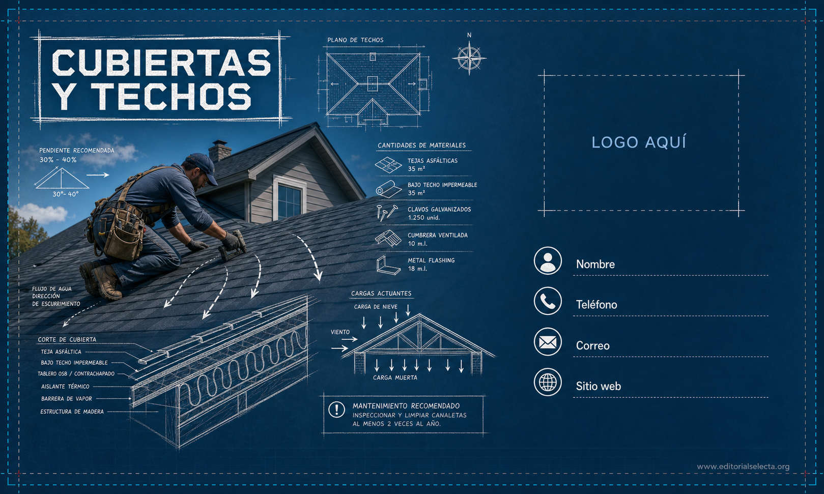 Tarjeta de Presentación Estándar · Roferos / Techeros (Frente)