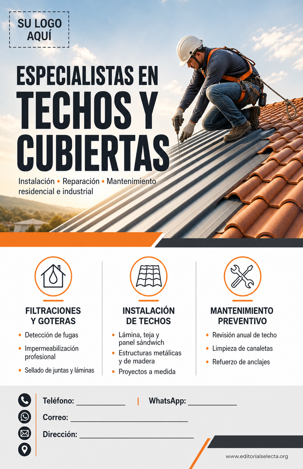 Flyer Media Carta · Roferos / Techeros (Frente)